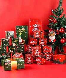 ieftine -10/12/16/20 buc cutie pliabilă de Crăciun, cutie cadou pliabilă pentru bani de Crăciun, cutii cadou unice pliabile DIY pentru bani de Crăciun, pentru ziua de naștere, Crăciun, aniversare, Ziua
