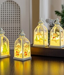 abordables -1 pièce 14,2 * 6,8 cm Noël LED électronique bougie lumière lanterne de poche fête bureau atmosphère ornement lumière AG13 * 3 batterie