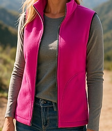 levne -Dámské Dağcı Yeleği Flísová vesta Bez rukávů Vrchní část oděvu Venkovní Zahřívací Zima Zip Polyester Černá Červená Modrá Lov Rybaření Lezení