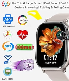 preiswerte -LM29 Smartwatch 2.06 Zoll Smartwatch Fitnessuhr Bluetooth 4G Schrittzähler Anruferinnerung Aktivitäts-Tracker Kompatibel mit Android iOS Herren GPS Langer Standby Freisprechanrufe IP68 22mm