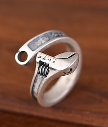 abordables -Bague clé vintage pour homme, bague ouverte réglable style motard punk rétro, bijoux design clé rustique pour motards et accessoires de mode