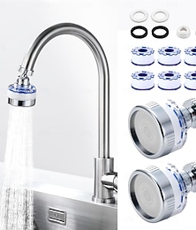 billiga -universellt 360 graders roterande kök &Badrumskran vattenrenare - 2-pack handfatsvattenfilterkran med 6 filterpatroner - tar bort klorfluorid och tungmetaller &hårt vatten