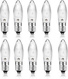 halpa -E10 34v 3w kynttilälamppu 7 palopisteellä vaihtolamppu 30lm lämmin valkoinen 2700k E10 kynttilälamppu valokaareihin joulukuuset valosarja 10 kpl