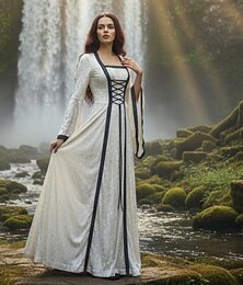 levne -Retro Středověké Renesanční Šaty Fancy kostým Viking Keltský rytíř Maškarní kostým Dámské Keltské předvečer Všech svatých Karneval Výkon LARP Ren Faire Dospělé Šaty