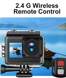 preiswerte -hochauflösende 4k-Dual-Screen-Outdoor-wasserdichte Sportkamera zum Radfahren, Tauchen und Luftaufnahmen, integriertes Foto- und Videoaufzeichnungsgerät mit WLAN-Mobilverbindung und Fernbedienung