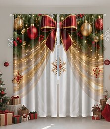 economico -tenda natalizia in nylon con stampa digitale, tende oscuranti per finestre, decorazione natalizia in stile americano ed europeo