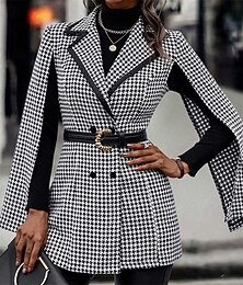 זול -בגדי ריקוד נשים בלייזר נוח כיס אלגנטית אופנתי חוץ סָרִיג ליציאה יום יומי\קז'ואל סוף שבוע קארדיגן רגיל דש רגיל שרוול ארוך הלבשה עליונה שחור ולבן אביב סתיו