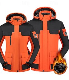 abordables -Hombre Chaqueta Softshell Chaqueta para senderismo Chaqueta de lana Invierno Al aire libre Mantiene abrigado Impermeable Camiseta Gris oscuro Negro Blanco Verde Ejército Naranja