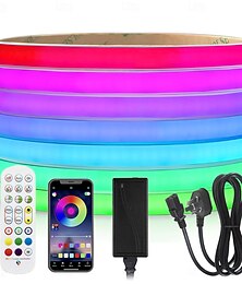 baratos -Fita de LED RGBIC à prova d'água IP67 10m flexível COB 24V WS2811 pixel cortável para ambientes externos 24 teclas RF Bluetooth controlador aplicativo inteligente mudança de cor tira LED neon silicone