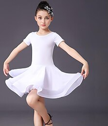 preiswerte -Latein-Tanz Kleid Einfarbig Mädchen Ausbildung Leistung Kurzarm Elasthan