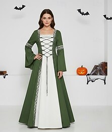 levne -Retro Středověké Renesanční Šaty Fancy kostým Viking Keltský rytíř Maškarní kostým Dámské Keltské předvečer Všech svatých Karneval Výkon LARP Ren Faire Dospělé Šaty