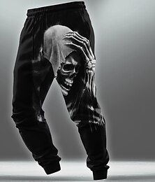 economico -Halloween Per uomo La Morte Scheletro Pantaloni da tuta Joggers Pantaloni Misura del girovita medio Vita elastica con coulisse Stile gotico oscuro All'aperto Ferie Pantaloni sportivi con tasche