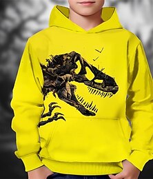 economico -Halloween Ragazzi 3D Dinosauro Felpa con Cappuccio Manica Lunga Primavera Autunno Moda Streetwear Bambini 4-12 Anni Con cappuccio All'aperto Casuale Quotidiano Vestibilità regolare