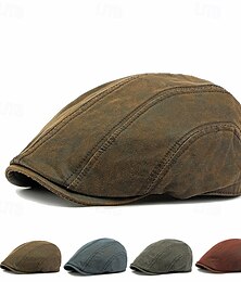 halpa -Miesten Matala lippis Ascot hattu Newsboy-hattu Musta Viini Puuvilla Muoti Vapaa-aika Katu Päivittäin Tavallinen Säädettävä Aurinkovoide Hengittävä