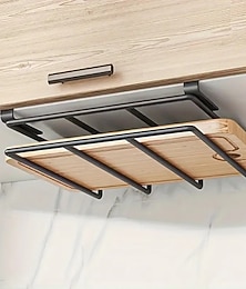 economico -portaoggetti da cucina salvaspazio in acciaio inossidabile con gancio per anta dell'armadio, tagliere resistente e facile da installare e organizer per coperchi di pentole per gli elementi essenziali