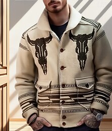 abordables -Homme Pull Gilet Cardigan Pull Fair Isle Côtelé Tricoter Hauts Réguliers Tricoté Uni Col Rabattu Vacances Mode Occasionnel Tenue quotidienne Vêtement Tenue Automne Printemps & Automne Kaki M L XL