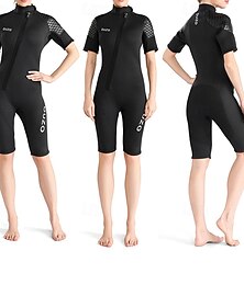 billiga -Dam Helkroppsbadkläder Tätsittande dykardräkt UPF50+ Kortärmad Badkläder Dragkedja fram Simmning Dykning Surfing Snorkelfenor Solid färg Sommar Vår Höst