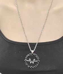 cheap -Wednesday Necklace Merchandise for Party Birthday Rotating Letter W Necklace M Necklaces Wednesday Decorations Favors for Women