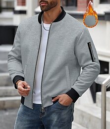 economico -Per uomo Giacca Leggera Giacca a nido d'ape Giacca Casual Vacanza Quotidiano Caldo Tasca Autunno Inverno Blocco di colori Moda Classico Collo alla coreana Regolare Nero Vino Blu Verde scuro Cachi