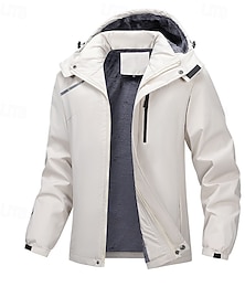 economico -Per uomo Giacca da Esterno Giacca in Pile Impermeabile Giacca da Escursionismo Vacanza Quotidiano Calore Termico Antivento Tasca Pile Autunno Inverno Semplice Moda Streetwear Con Cappuccio Regolare