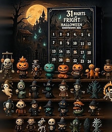 levne -31 nocí strachu, halloween, odpočítávací krabička, adventní kalendář s figurkami, neobvyklé strašidelné panenky, adventní kalendář, dekorace, dárky, strašidelné panenky, mini dekorace, překvapení,