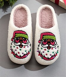 voordelige -Kerstpantoffels voor dames met kerstmanpatroon, warme binnenhuisschoenen voor het comfort van de winter in huis