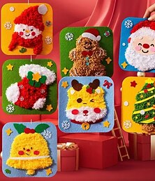 ieftine -Kit de broderie de Crăciun DIY, kit de cusut pentru copii, proiecte de cusut cu animale drăguțe, meșteșuguri ușoare cu instrucțiuni în limba engleză, perfect pentru începători