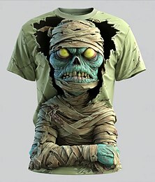 levne -Halloween Pánské 3D tisk Zombie 3D Tričko Krátký rukáv tričko 3D tisk Tričkový Košile Přehnaný Designové Horor Párty ulice Klub Vodní modrá Fialová Hnědá Léto Jaro Celý rok Oblečení S M L XL XXL XXXL