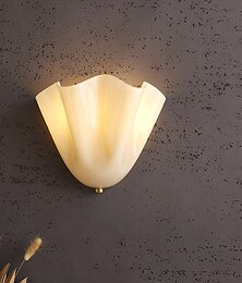 billiga -Blomvägglampa fransk retro wabi-sabi-stil målat glaskonst vardagsrumssänglampa vägglampa e14*2 110-240v