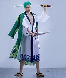 billiga -Havsäventyrare Roronoa Zoro Stråhattpirat Animé Cosplay-kostym Kläder Cosplay-kostymer Karnival Maskerad Kostym Till Herr Vuxna