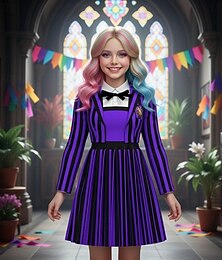 abordables -Académie sombre Halloween Robe Costume élégant Uniforme d'écolier Horreur gothique Gothique Horreur Déguisement effrayant Enfant Adulte Femmes Fille Halloween Carnaval Performance Soirée Déguisements