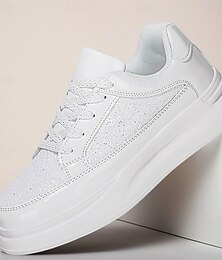 olcso -férfi teljesen fehér, vastag talpú sportcipő – kényelmes, vastag talpú, fűzős sportcipő futáshoz, edzőterembe és hétköznapi stílushoz