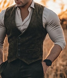 abordables -Pour des hommes Occasionnel Costumes de mariage Revers Cranté Vert foncé Occasionnel Couleur Unie Coupe Slim 2 pièces