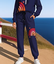 ieftine -Pentru femei Trening Costum de baie Costum de jogging Cordon Fermoar Geometric Jachete și Pantaloni Ținută Atletică Primăvară Albastru Marin Închis Mov Deschis Informal A face exerciţii fizice