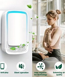abordables -Purificateur d'air domestique enfichable - purificateur d'air ionique portable sans filtre et silencieux pour animaux de compagnie bureaux et salles de sport - design élégant et peu encombrant