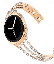 billiga -Klockarmband för Samsung Galaxy Klocka 8 40/44mm Watch 8 Classic 46mm Watch 7/6/5/4  40/44mm, Watch 5 Pro 45mm, Watch 6 Classic 43/47mm, Watch 4 Classic 42/46mm Rostfritt stål Ersättning Rem Bling