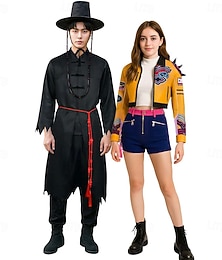 abordables -Inspiré de la Kpop Rumi Saja Boys Jinu Saja Hanbok Costumes de Groupe pour Couples d'Halloween Robe Elégante Traditionnel coréen Idole virtuelle Cosplay de Film for Couple Homme Femmes Enfant Adulte