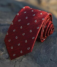 abordables -Cravate en soie pour homme, classique, rayée et cachemire, accessoire de fête de mariage d'affaires formel, cadeau de Noël élégant pour lui