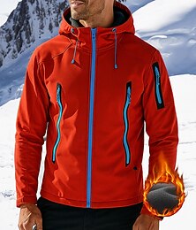 abordables -Navidad Hombre Cortavientos Chaqueta Chaqueta para senderismo Abrigo de invierno Chaqueta de lana para senderismo Invierno Al aire libre Mantiene abrigado Impermeable Resistente al Viento Chaquetas