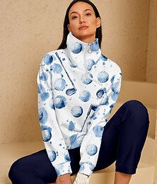 voordelige -Dames Trui met capuchon Blauw Lange mouw Kleding Bovenlichaam Dames golfkleding kleding outfits draag kleding