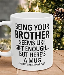 billiga -Jul 2025 presentmugg att vara din bror 340 ml rolig mugg semester kaffekopp från bror rolig julklapp familj födelsedag säsongsbetonad dricksglas