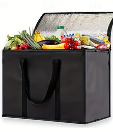economico -borsa termica riutilizzabile extra large – borsa termica nera resistente e di qualità alimentare con isolamento riflettente, perfetta per campeggio, picnic e attività all'aperto &regali di festa