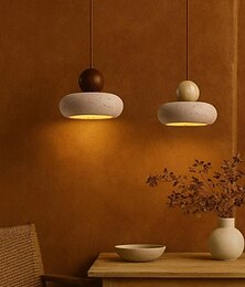 abordables -Lustre suspendu de style wabi-sabi en travertin jaune, petit luminaire suspendu 85-265 V
