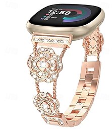 olcso -Smart Watch Band Kompatibilis valamivel FitBit Versa 4, Sense 2, Versa 3, Sense Versa 2 / Versa Lite / Versa SE / Versa Strassz Okos óra Szíj Női Csillogás Bling Diamond Ékszer karkötő Csere Karszalag