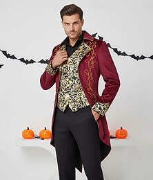 levne -Středověké Renesanční Steampunk Kabát Frak Upír Šlechtic Maškarní kostým Pánské předvečer Všech svatých Karneval Výkon LARP Ren Faire Dospělé Kabát