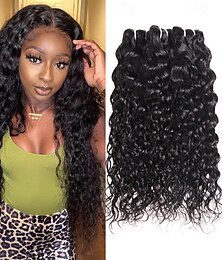abordables -Extensions de cheveux brésiliens ondulés, lot de 3, 8 à 28 pouces, 300 g