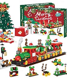 お買い得  -クリスマス ビルディング ブロック アドベント カレンダー ギフト ボックス、24 日間カウントダウン DIY ブラインド ボックス、クリスマス ツリー ブロック付き、子供 男の子 女の子向けのホリデー 知育玩具