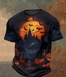 economico -Per uomo Maglietta di Halloween Strega Pipistrello Girocollo Abbigliamento Stampa 3D All'aperto Ferie Festa a Tema Festa di Halloween Manica Corta Stampato Vintage Halloween
