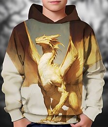 abordables -Halloween Garçons 3D Dinosaure Sweat à Capuche manche longue Printemps Automne Mode Streetwear Enfants 4-12 ans À capuche Extérieur Occasionnel Quotidien Coupe régulière