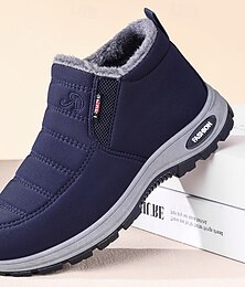 abordables -Botines cálidos impermeables para hombre con forro de piel sintética, zapatos de invierno ligeros y antideslizantes para caminar al aire libre y uso diario informal.